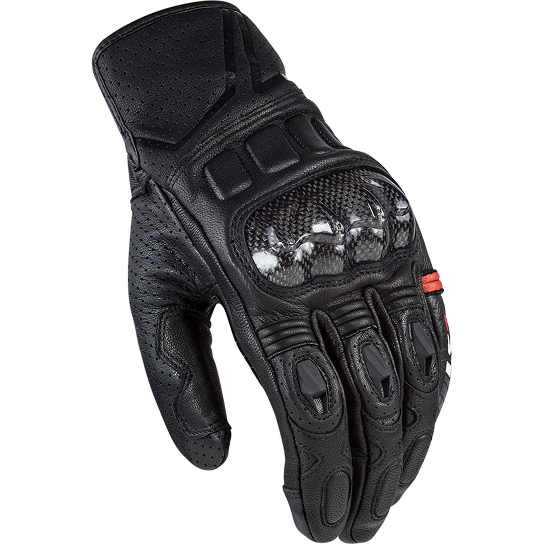 LS2 Helmets Spark Men's Motorcycle Glove Black - Back of Hand View