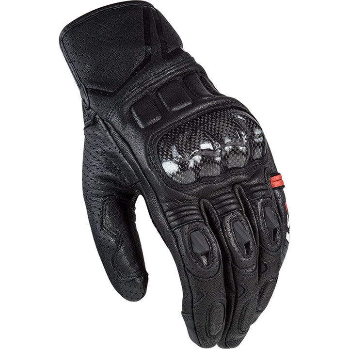 LS2 Helmets Spark Men's Motorcycle Glove Black - Back of Hand View