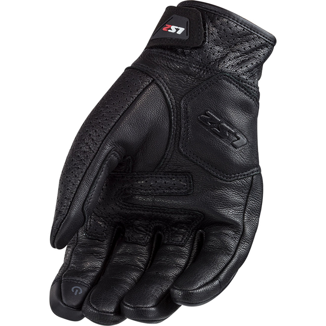 LS2 Helmets Spark Men's Motorcycle Glove Black - Palm View