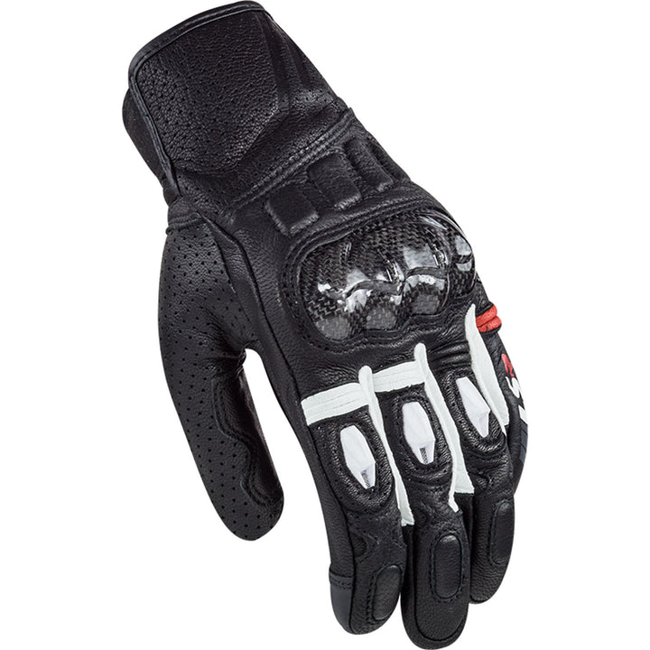 LS2 Helmets Spark Men's Motorcycle Glove Black/White - Back of Hand View