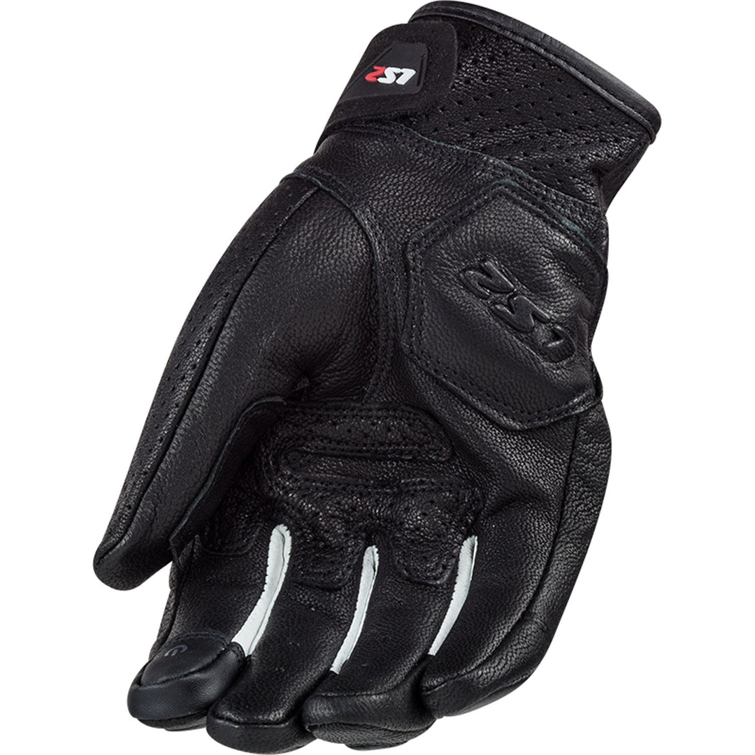 LS2 Helmets Spark Men's Motorcycle Glove Black/White - Palm View