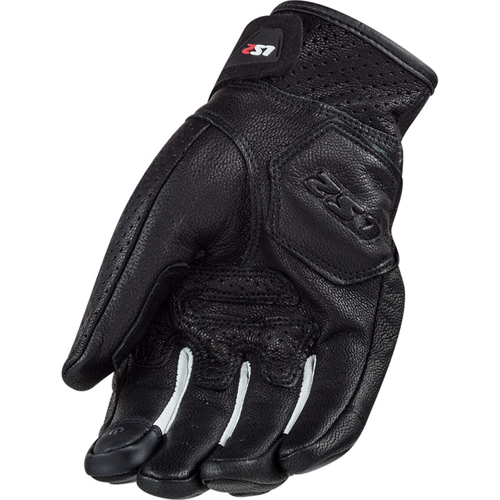 LS2 Helmets Spark Men's Motorcycle Glove Black/White - Palm View