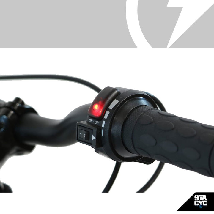 Stacyc Electric Bikes Stacyc 12EDRIVE - Close-Up of Power Switch on Handlebar