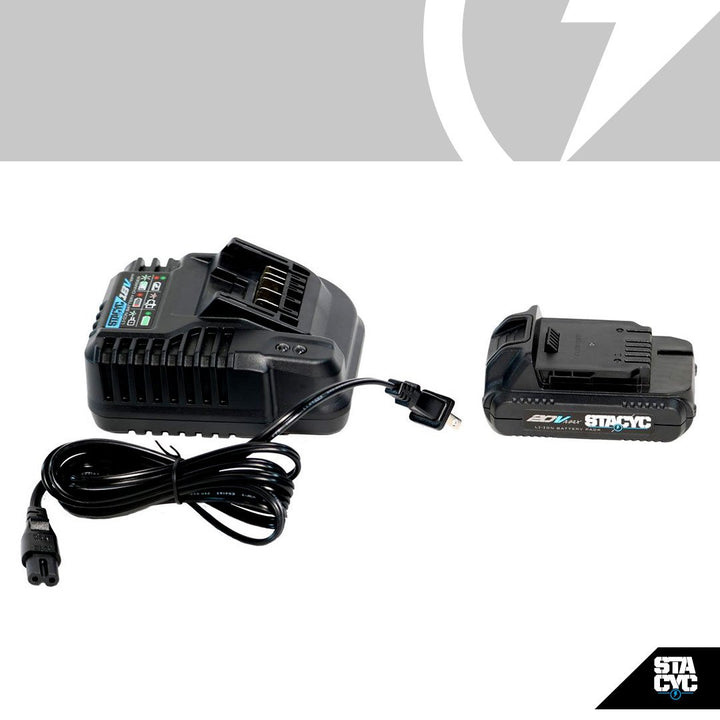 Stacyc Electric Bikes Stacyc 12EDRIVE - Display View of Battery and Charger
