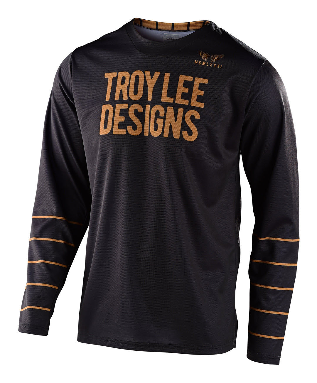 Troy Lee Designs GP Pinstripe Jersey Black/Gray - Front View