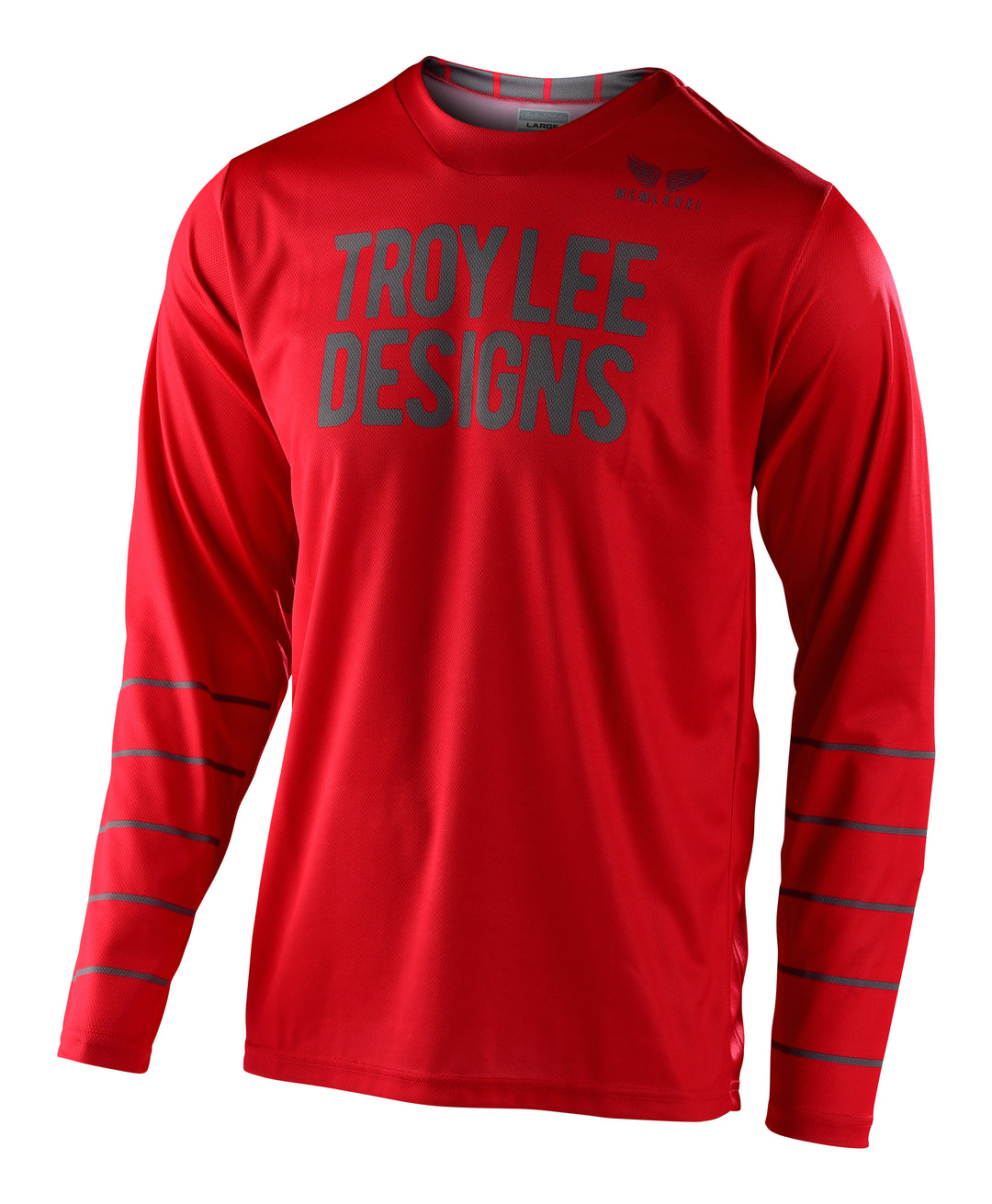 Troy Lee Designs GP Pinstripe Jersey Red/Gray - Front View