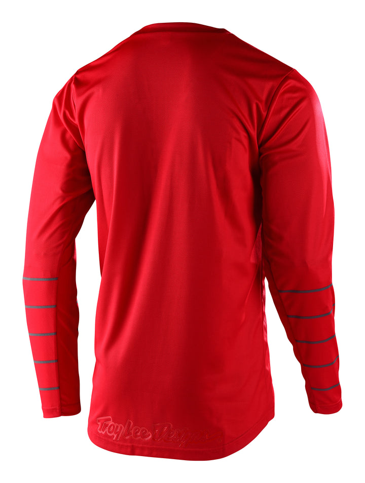 Troy Lee Designs GP Pinstripe Jersey Red/Gray - Rear View