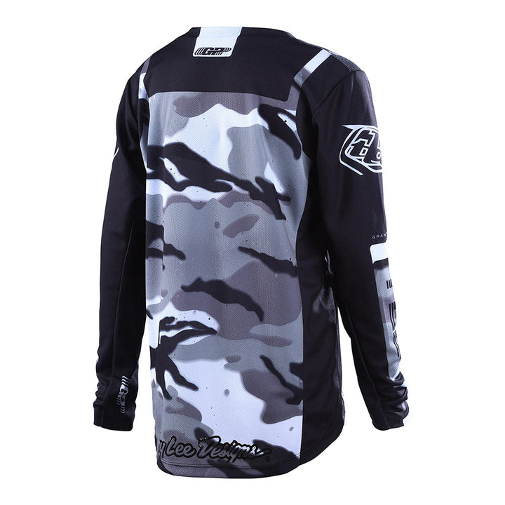 Troy Lee Designs Youth GP Jersey Brazen Camo Gray - Rear View