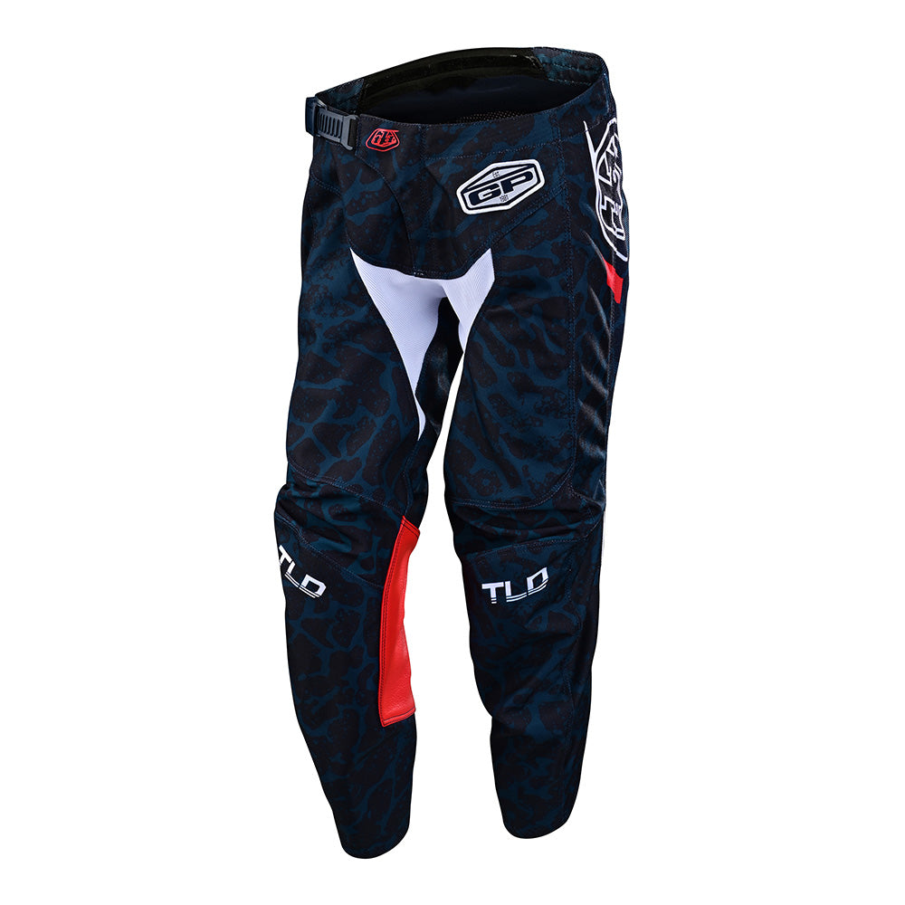 Troy Lee Designs Youth GP Pant Fractura Navy / Red - Front View