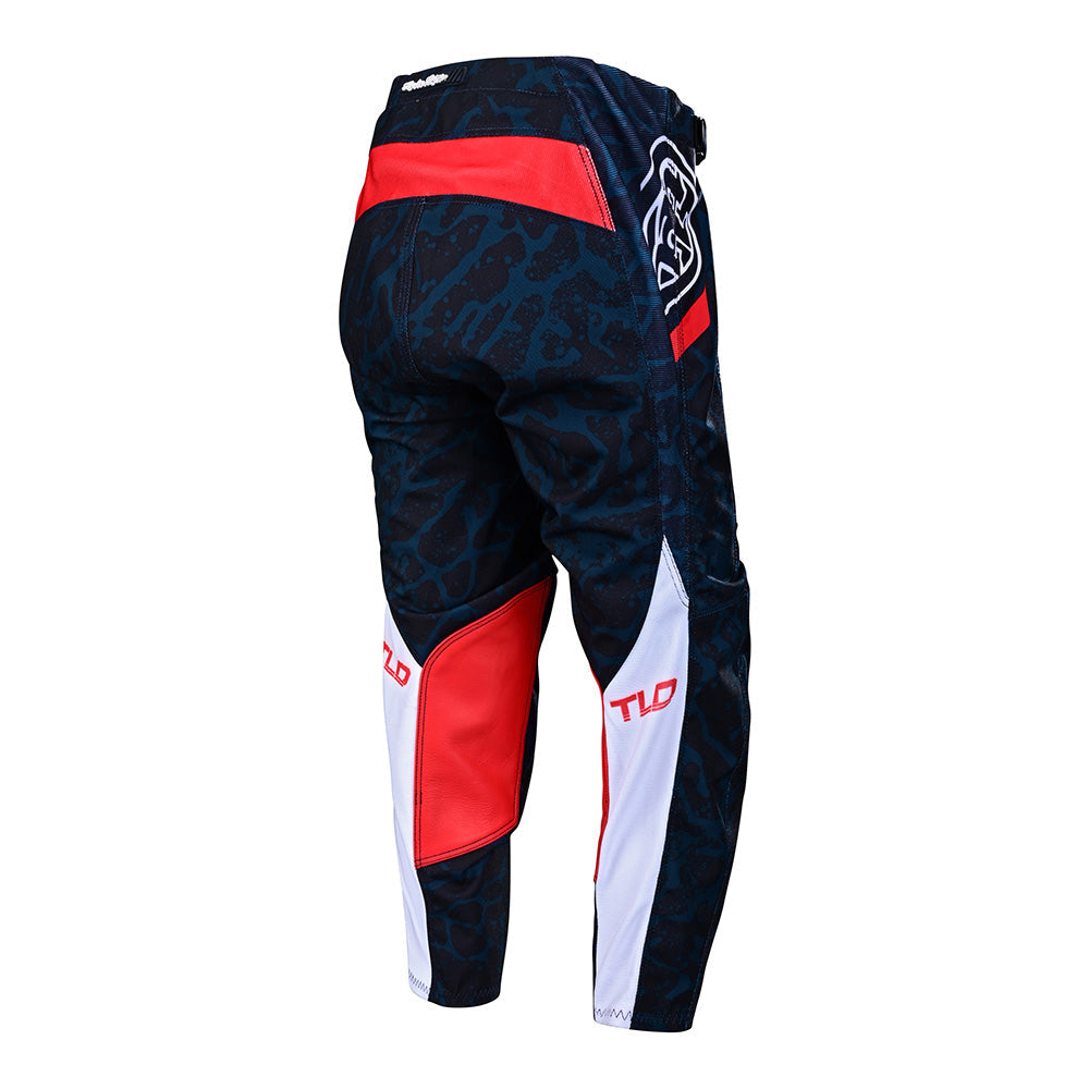 Troy Lee Designs Youth GP Pant Fractura Navy / Red - Rear View