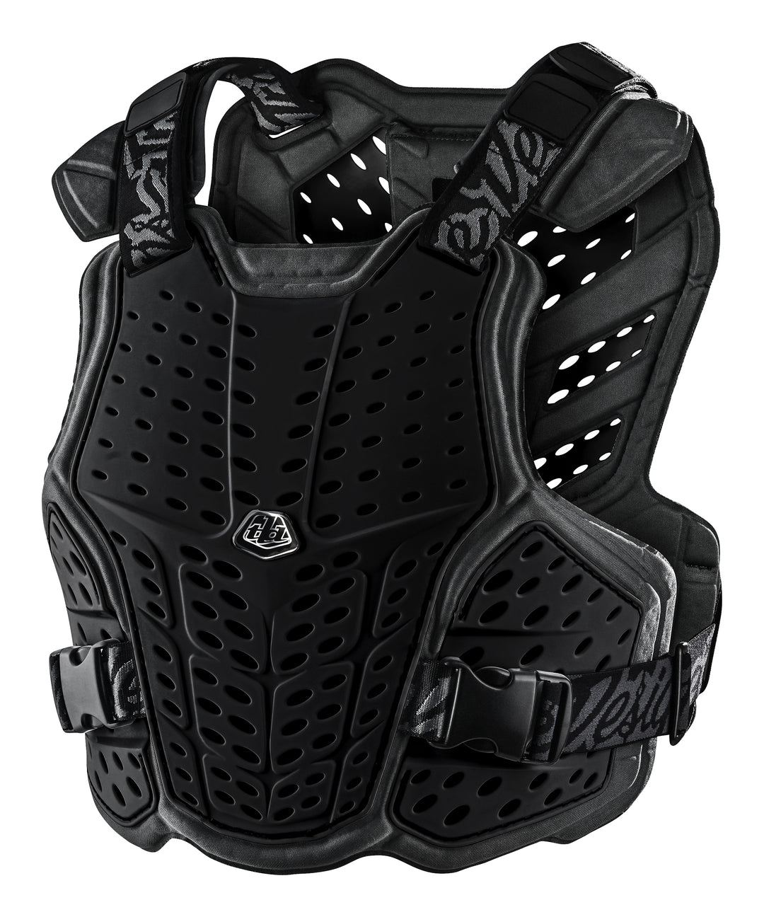 Troy Lee Designs Youth RockFight Chest Protector Black - Front Side View