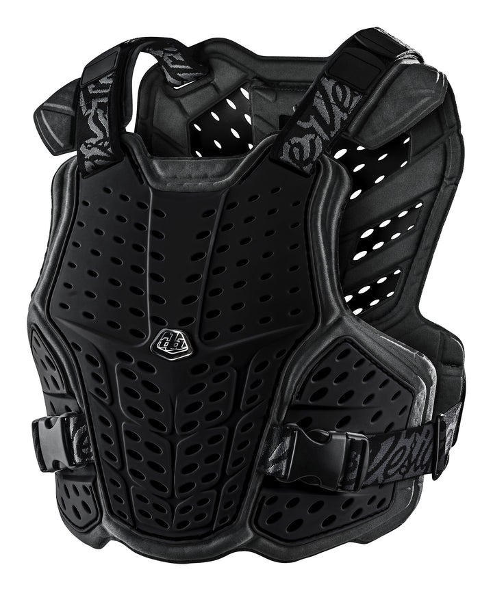 Troy Lee Designs Youth RockFight Chest Protector Black - Front Side View