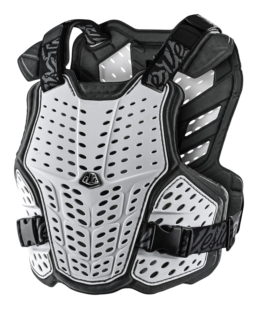 Troy Lee Designs Youth RockFight Chest Protector White - Front Side View