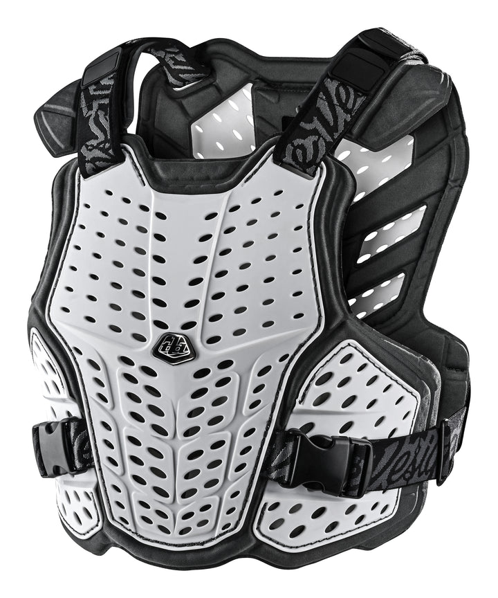 Troy Lee Designs Youth RockFight Chest Protector White - Front Side View
