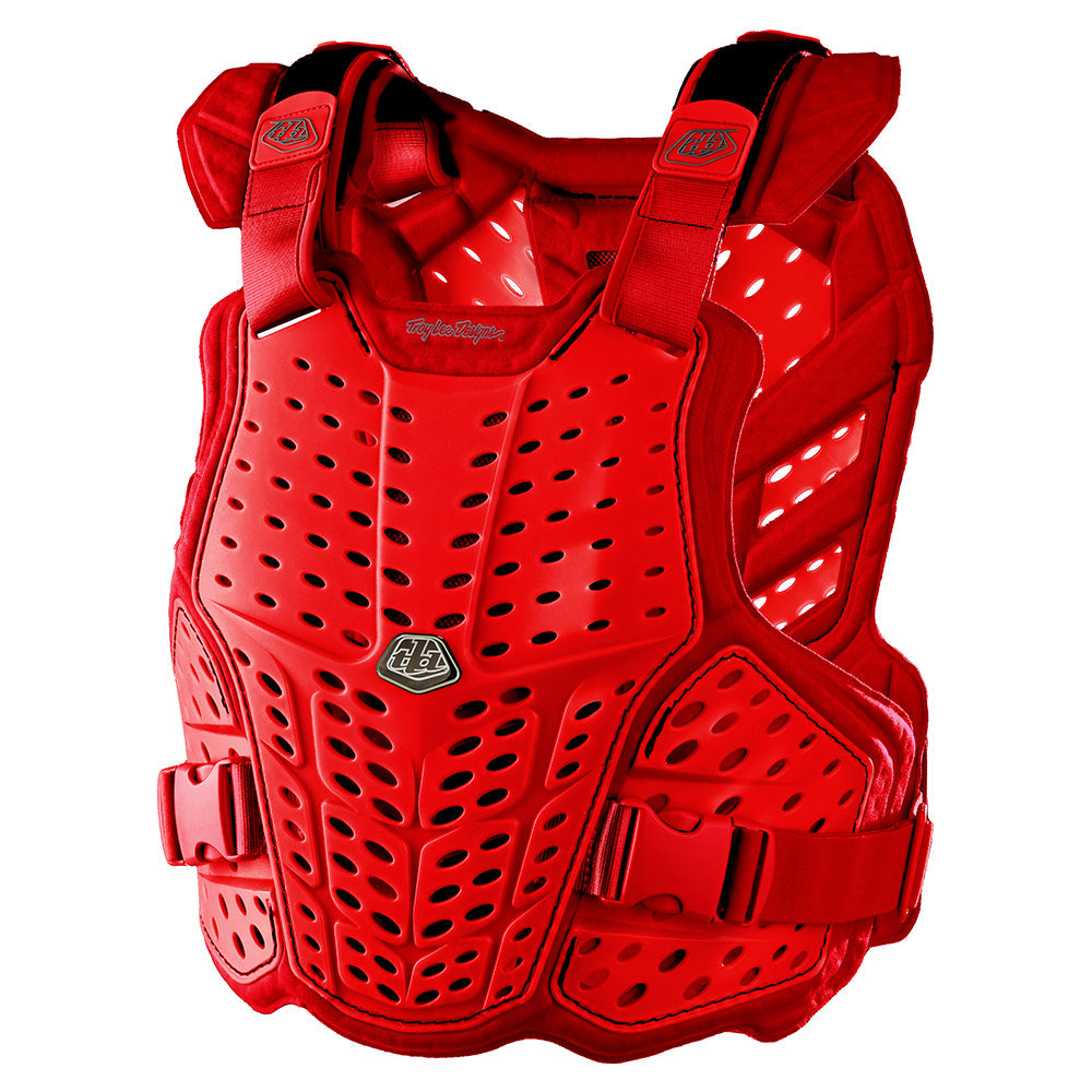 Troy Lee Designs Youth Rockfight Chest Protector Solid Red - Front Side View
