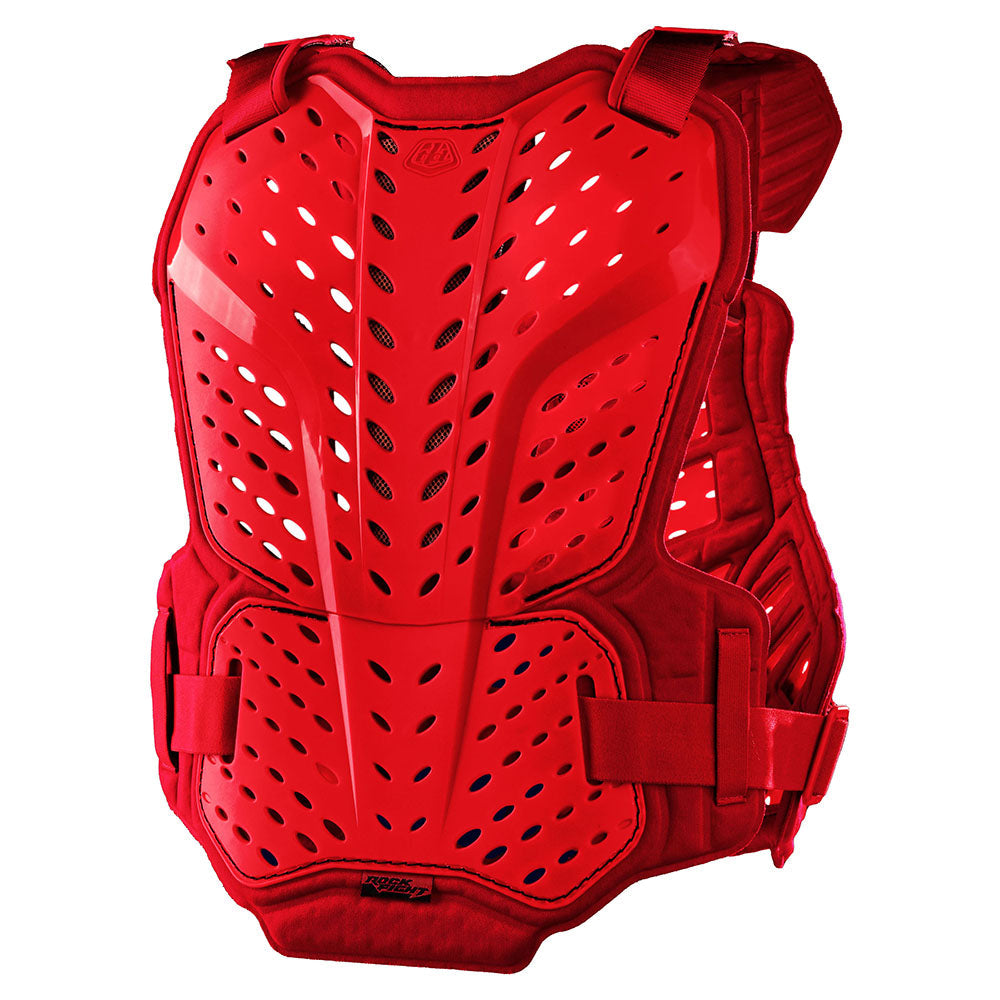 Troy Lee Designs Youth Rockfight Chest Protector Solid Red - Rear Side View