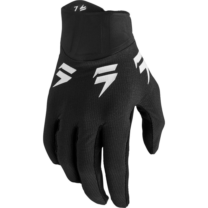 Shift Youth White Label Trac Glove Black - Back of Hand View