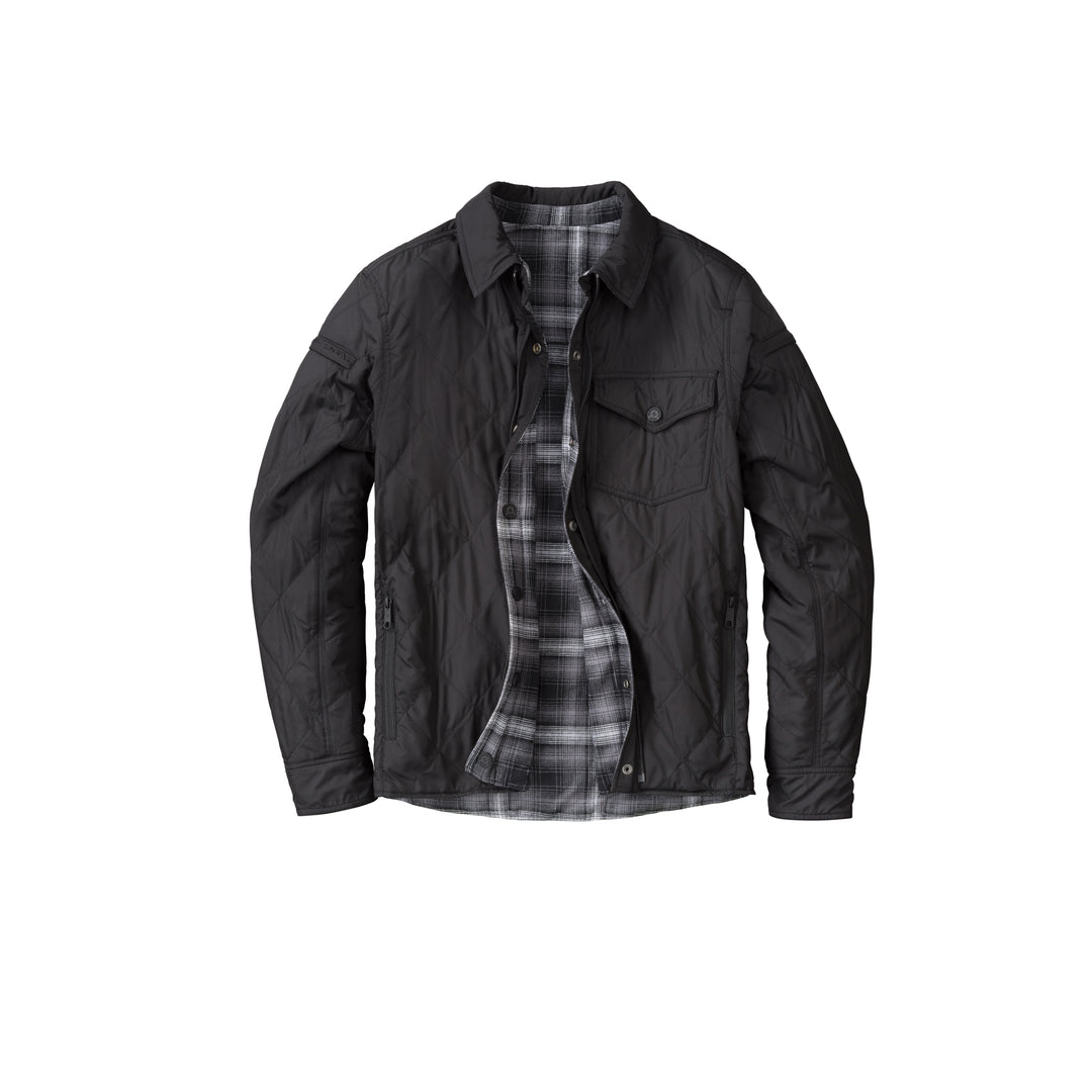 SCORPION EXO Morpheus Reversable Jacket Black/Plaid Grey - Front View of Reversible Side