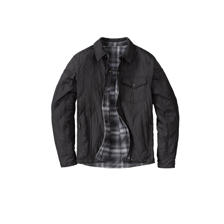 SCORPION EXO Morpheus Reversable Jacket Black/Plaid Grey - Front View of Reversible Side