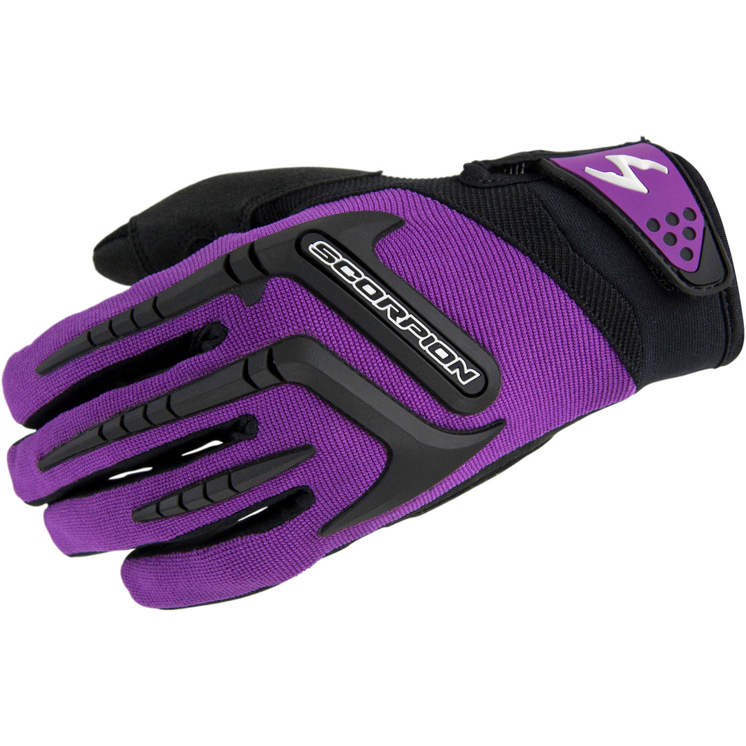 SCORPION EXO Women's Skrub Gloves Purple - Back of Hand View