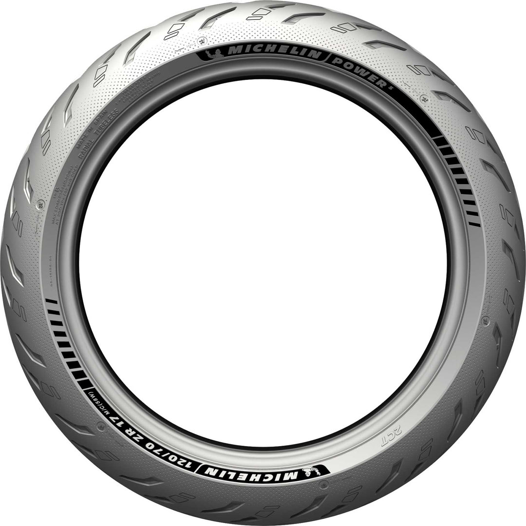 Michelin Power 5 Tire Front - Side View