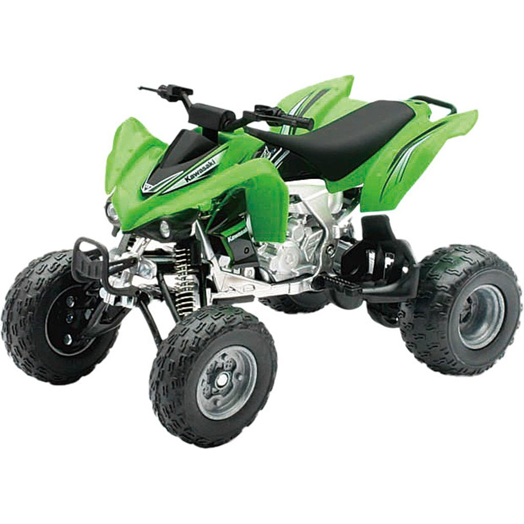 New-Ray Toys Die-Cast Replica Kfx450R Atv Green 1:12 - Front Side View of Replica