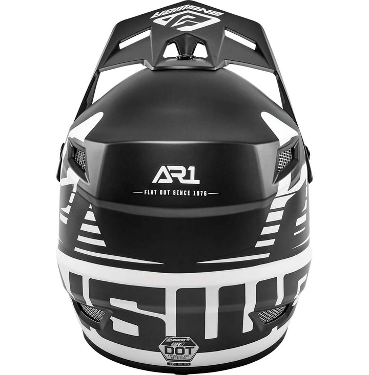 Answer AR1 Bold Off Road Helmet Black/White - Rear View