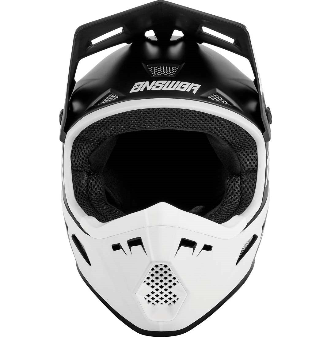 Answer AR1 Bold Off Road Helmet Black/White - Front View