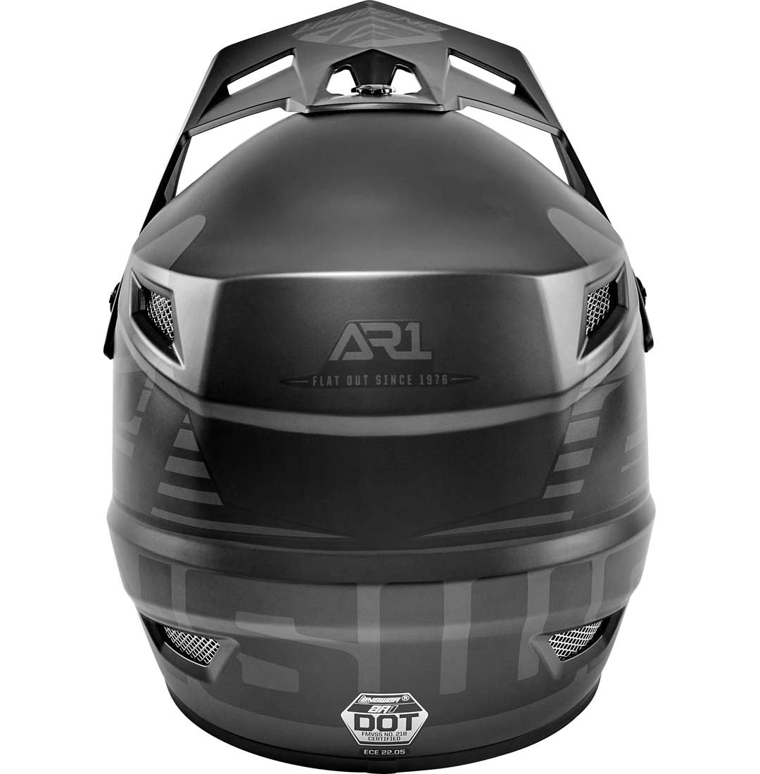 Answer AR1 Bold Off Road Helmet Matte Black - Rear View