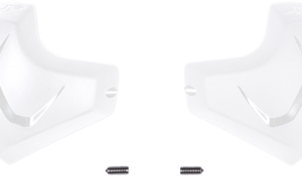 Alpinestars Elbow Sliders White - Close-Up of Pair