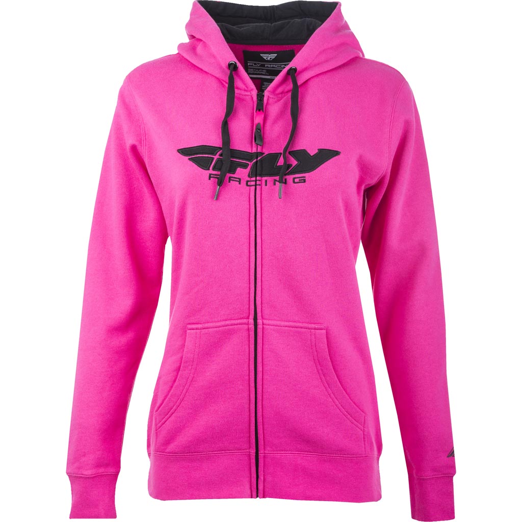 Fly Racing Corporate Women's Zip-Up Hoodie Pink - Front View