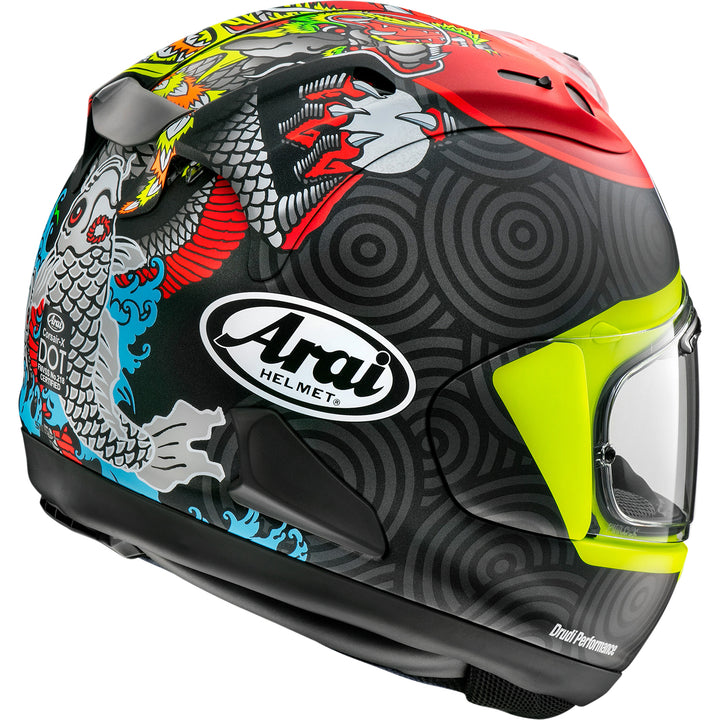 Arai Corsair-X Tatsuki Helmet Frost - Rear Side View
