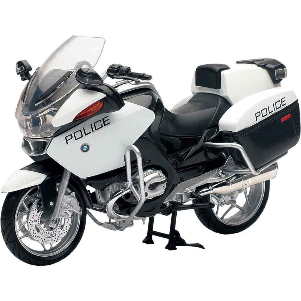 New-Ray Toys Die-Cast Replica Bmw R1200 Rt-P Us Police Bike - Front Side View of Replica