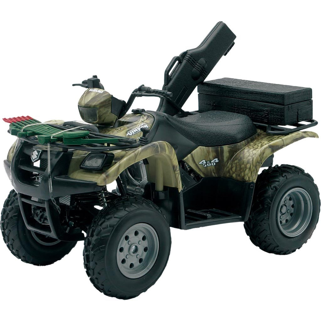 New-Ray Toys Die-Cast Replica Suzuki Vinson 500 4X4 Grn Camo - Front Side View of Replica