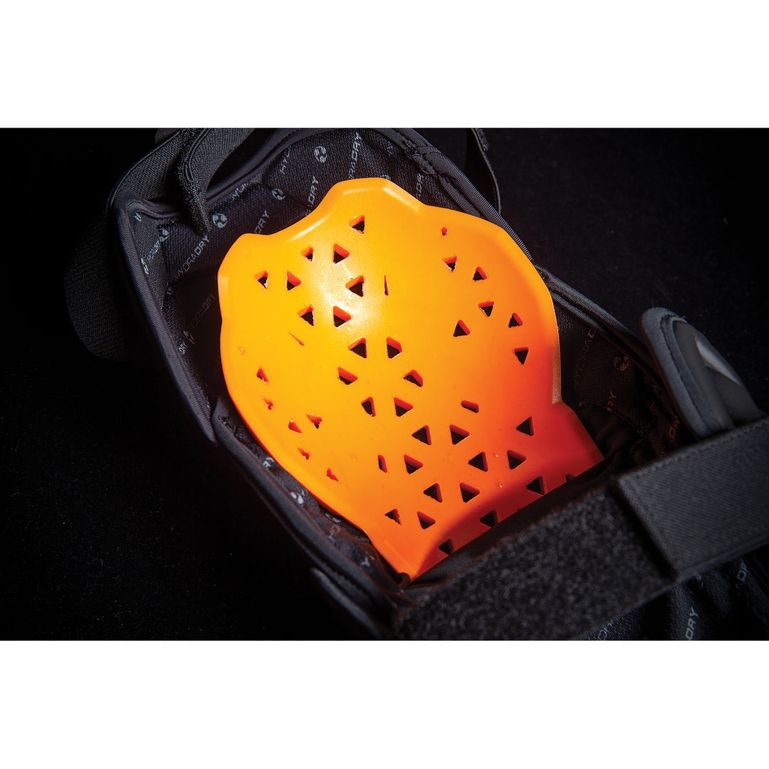 ICON Field Armor 3™ Knees Black - Close-Up of Armor Insert Partially Pulled Out from Slot