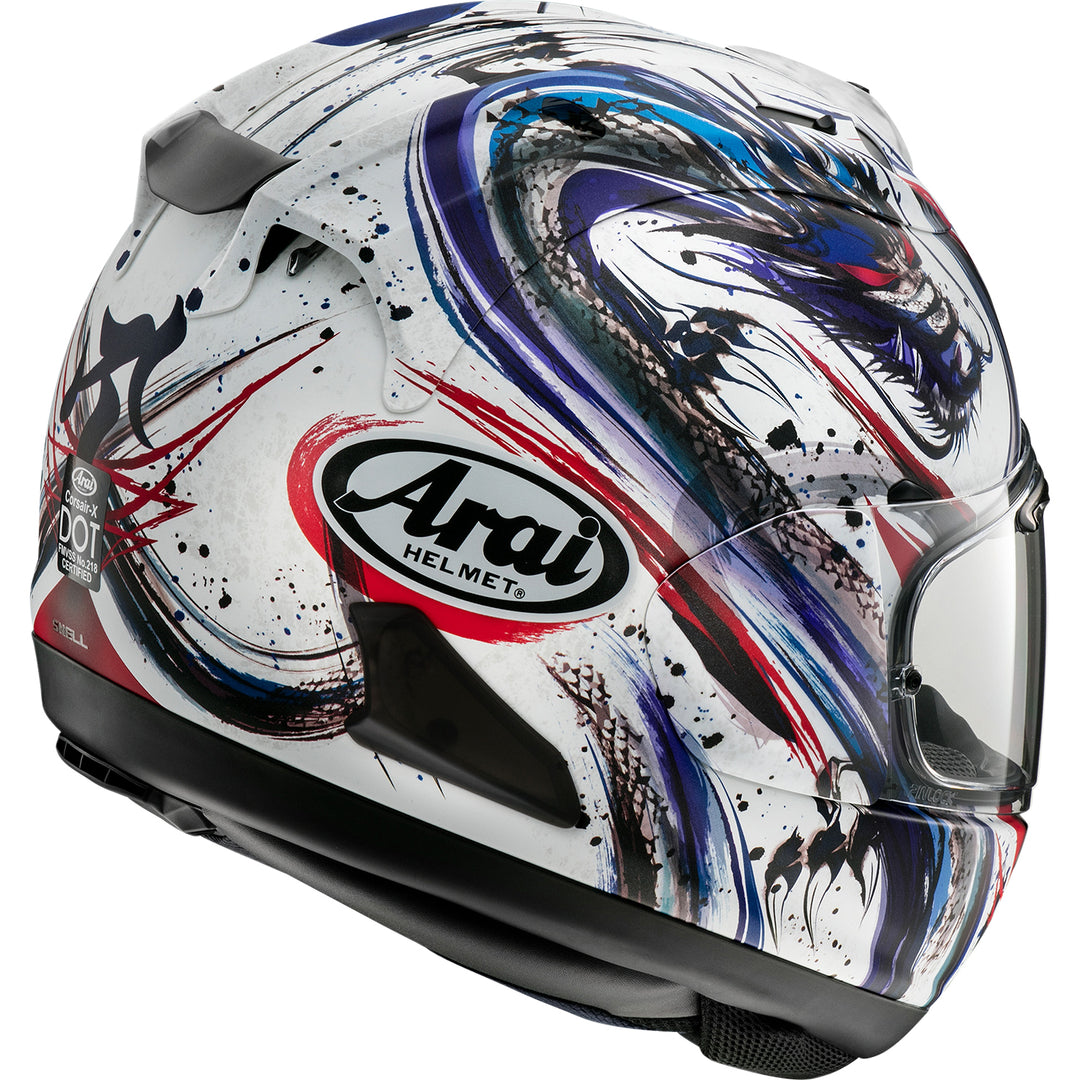 Arai Corsair-X Kiyonari Helmet Triko Frost - Rear Side View