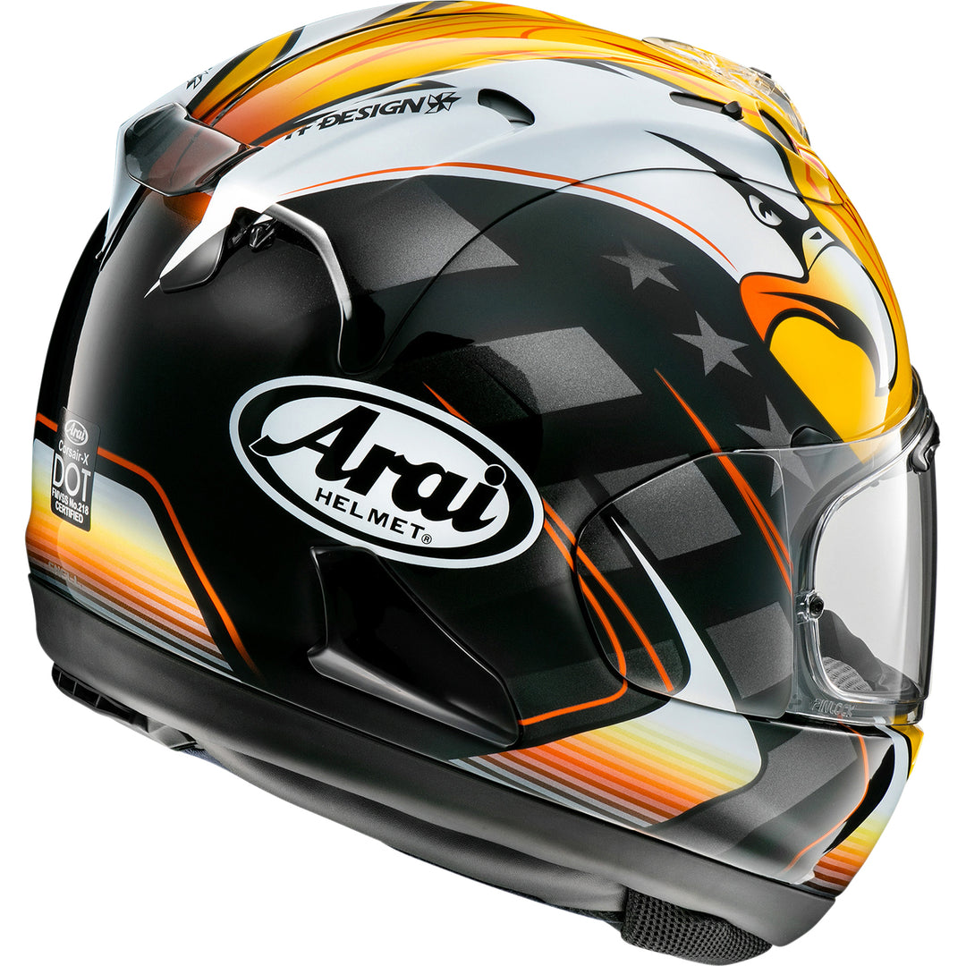 Arai Corsair-X KR-2 Helmet Black - Rear Side View