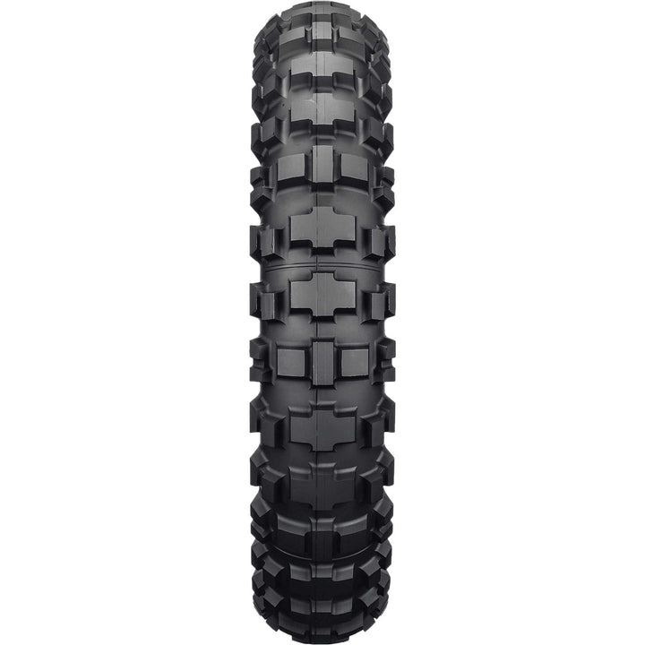 Dunlop D908RR Tire Rear - Straight-On View of Treads