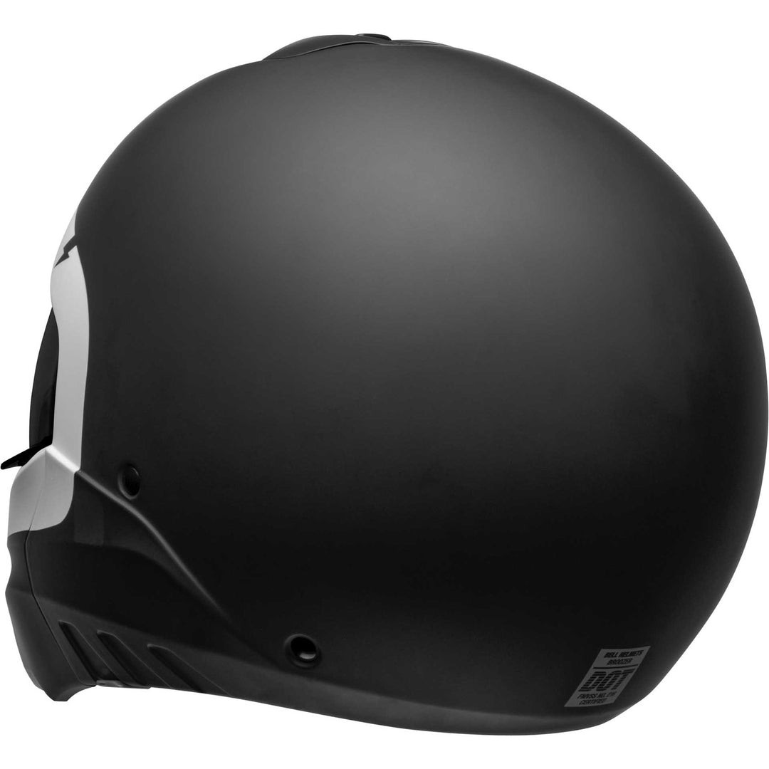 Bell Broozer Motorcycle Full Face Helmet Cranium Matte Black/White - Rear Left Side View