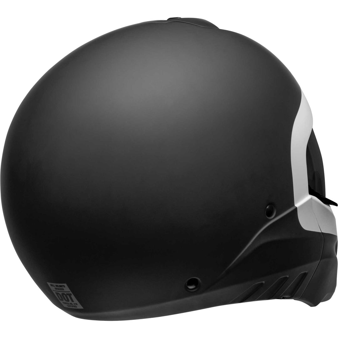 Bell Broozer Motorcycle Full Face Helmet Cranium Matte Black/White - Rear Right Side View