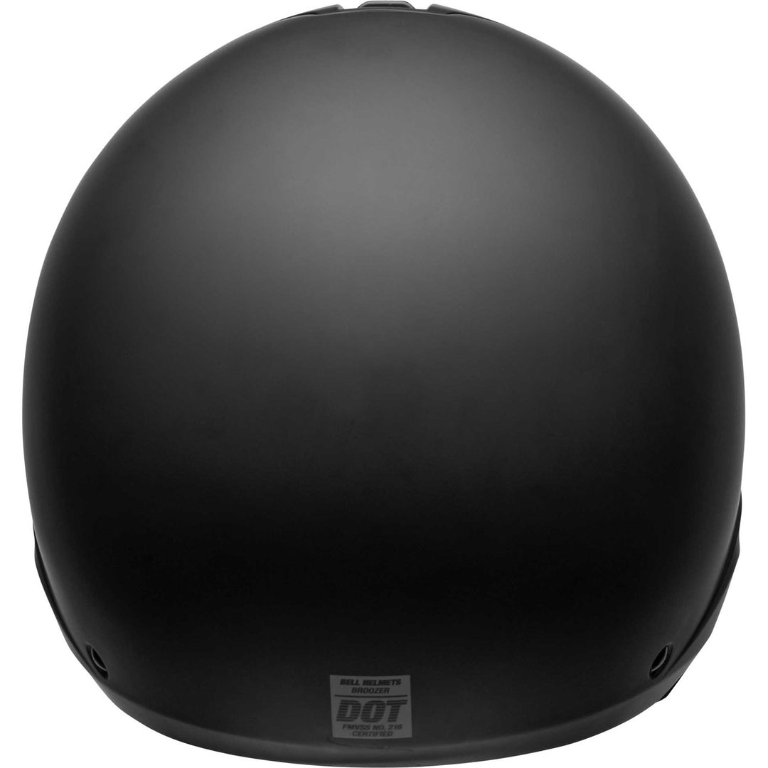 Bell Broozer Motorcycle Full Face Helmet Cranium Matte Black/White - Rear View