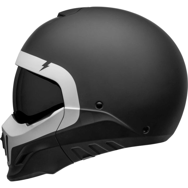 Bell Broozer Motorcycle Full Face Helmet Cranium Matte Black/White - Left Side View