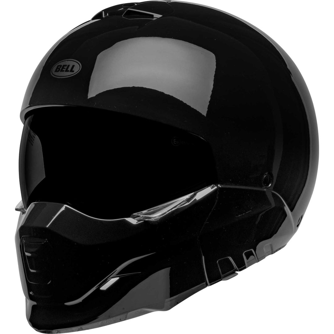 Bell Broozer Motorcycle Full Face Helmet Gloss Black - Front Left Side View