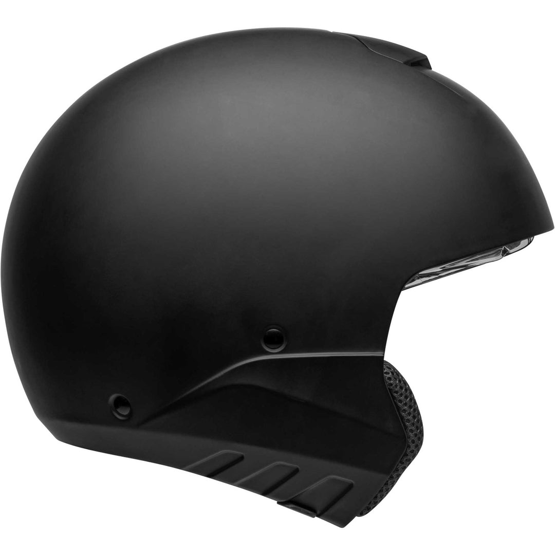 Bell Broozer Motorcycle Full Face Helmet Matte Black - Right Side View with Chin Bar Removed and Drop Down Shield Raised