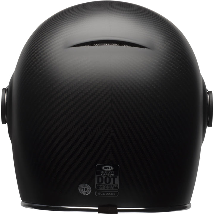 Bell Bullitt Carbon Motorcycle Full Face Helmet Matte Carbon - Rear View