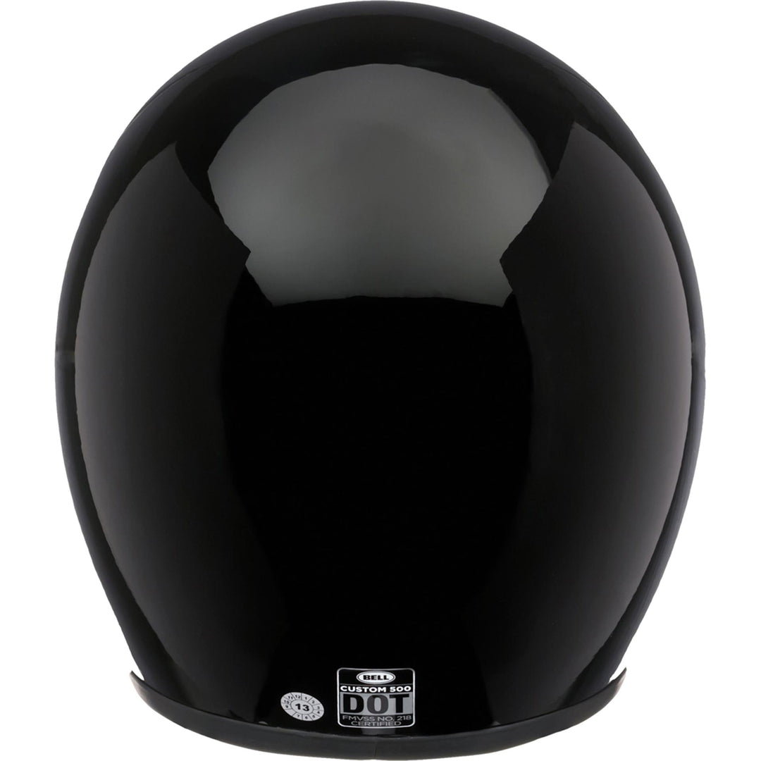 Bell Custom 500 Motorcycle Open Face and 3/4 Helmet Gloss Black - Rear View