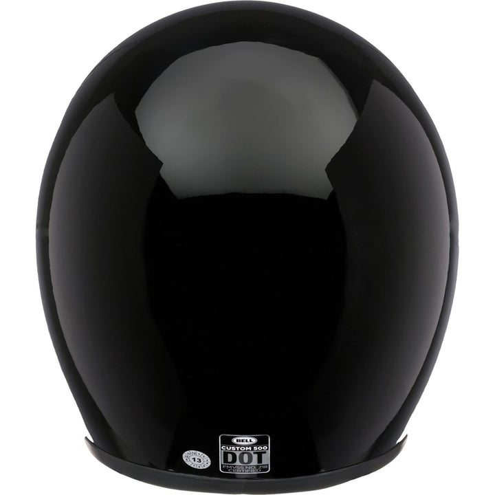 Bell Custom 500 Motorcycle Open Face and 3/4 Helmet Gloss Black - Rear View