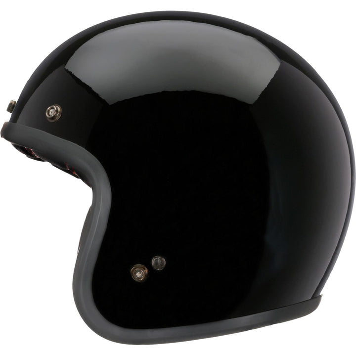 Bell Custom 500 Motorcycle Open Face and 3/4 Helmet Gloss Black - Left Side View