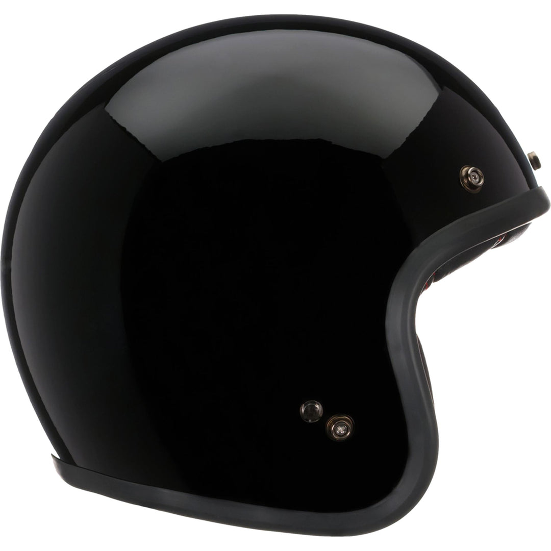 Bell Custom 500 Motorcycle Open Face and 3/4 Helmet Gloss Black - Right Side View