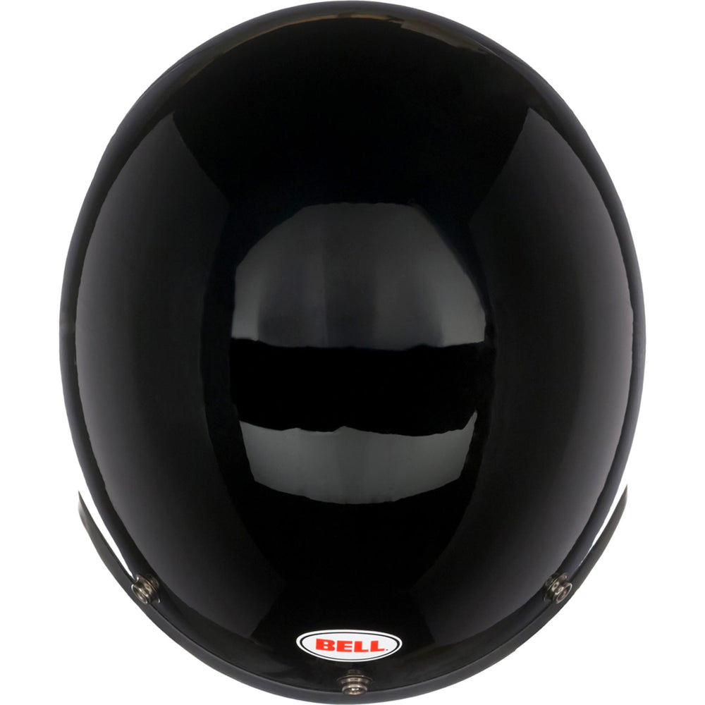 Bell Custom 500 Motorcycle Open Face and 3/4 Helmet Gloss Black - Top Down View